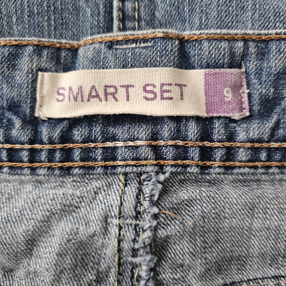 Smart Set Embroidered Pockets Denim Mini Skirt Y2K Sz 9 - Picture 10 of 13